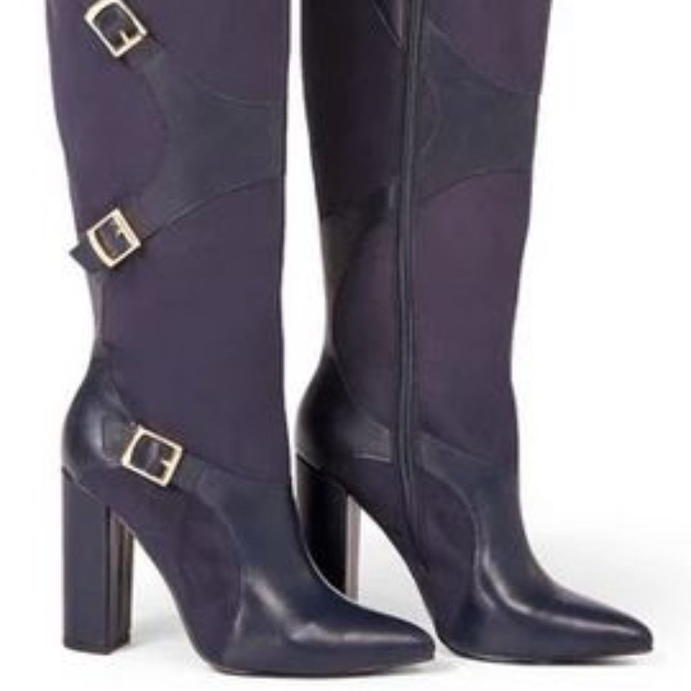 NWT Sz. 6 Navy Block Heel Boot